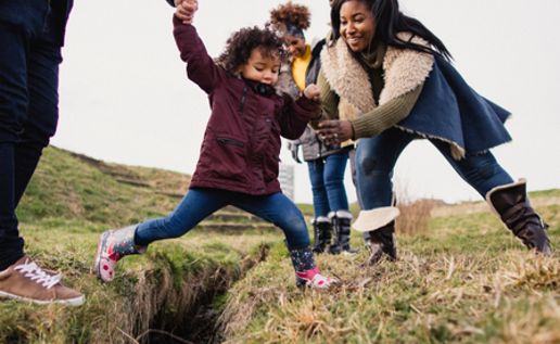 Family Exploring The Outdoors
