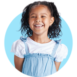 Young Girl Smiling Blue