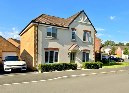 Exterior of stylish four-bedroom family home in Newport